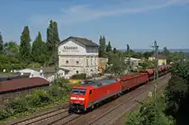152 003-0 mit einem gemischten G�terzug in Mainz-Kastel. 26.05.12