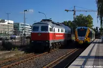 232 079-4 DB Schenker Rail Deutschland AG stand auf dem ehemaligen Gleis 6 der Brandenburgische St�dtebahn nach Belzig im Brandenburger Hbf und wartet auf neue Eins�tze. 28.09.2012