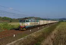 Die leider arg verunstaltete 120 Tonnen schwere und 4200 kW starke Gleichstromlok 655 272 der FS Cargo war am Morgen des 10.09. mit einem Containerzug in Richtung Grosseto unterwegs, bildlich festgehalten in Gavorrano.  