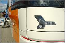 Wagenkasten des Gelenktriebwagens vom Typ Vamos der Hersteller Vossloh Kiepe und HeiterBlick f�r die Stadtwerke Bielefeld auf der InnoTrans 2012 in Berlin. Man erhielt daf�r den Product Design Award 2012.