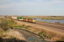 Union Pacific Railroad AC45CCTE 7668 und SD70M 3983, North Platte Nebraska, 15.9.2012.