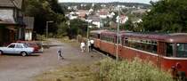 Reiseverkehr in Hasselborn an einem vormitt�glichen Werktag in der 1. H�lfte der 1980iger Jahre. 