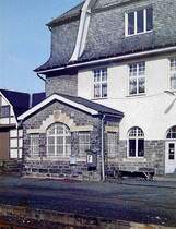 Bahnhof Brandoberdorf - Dienstraum mit Weichenstellhebeln, 1. H�lfte der 1980iger Jahre.