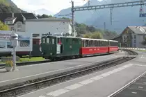 Einfahrt eines Zuges von der Schynige Platte kommend mit He 2/2 Nr.12 in Wilderswil.02.10.12