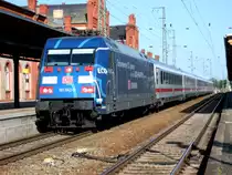 Am 16.09.2012 kam 101 042 mit einem Ersatzzug IC 1923 in Stendal ein 