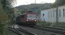 155 214-0 zieht am 03. Oktober 2012 den EZ 51784 (N�rnberg Rbf - Seddin) durch Kronach. 