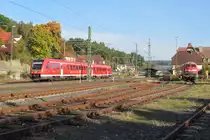 612 096 verl�sst an 03. Oktober 2012 als RE nach Lichtenfels den Bahnhof Kronach. 