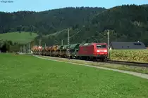 145 059-2 mit dem Kieszug Friesenheim-Offenburg-Villingen bei Hausach. Aufgenommen am 05.10.2012.