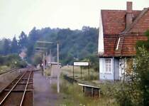 Bahnhof Kraftsolms (verfremdetes Foto), 1. H�lfte der 1980iger Jahre.