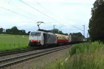 Lokomotion 189 917 mit einem Container/KLV Zug in Gro�karolinenfeld am 17.07.2012