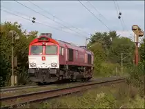 Hinauf nach Belgien hei�t es f�r die DE 6312 Crossrail Class 66. Bildlich 
festgehalten am Gemmenicher Weg bei Aachen (Montzenroute),im Oktober 2012.