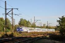 EP09 015 bei der Einfahrt in Katowice-Ligota aus Richtung Katowice (09.10.2012)