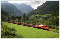 �GEG 1020.37 mit dem f�r Fotozwecke umgeleiteten Leererzzug 17256 am 11.8.2012 im Erzbachtal vor Hieflau aufgenommen.