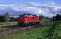 DB 232 347-5 unterwegs als Lokfahrt Richtung K�nnern, KBS 330 Halle - Goslar / Bernburg, fotografiert bei der Durchfahrt Wallwitz am 07.10.2011