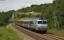 CC 72138 mit dem CIC 1848 (Belfort-Paris Est) bei Coulevon 14.8.12