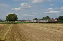 Crossrail 185 591-5 zieht einen Ewals&Co KV-Zug bei Bickenbach(Bergstra�e) in Richtung S�den. 04.08.12