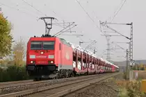185 201-1 mit einer Ladung Audi´s GA60047 von Ingolstadt nach Osnabr�ck am Freitag Nachmittag den 19/10/12 durch Paderborn Elsen. 