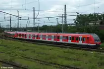2 x Bombardier Talent DB Regio BR 442 vom Franken-Th�ringen-Express + 430 017 der S-Bahn Stuttgart als DbZ von Hennigsdorf nach Augsburg, fotografiert in Halle ( Saale ) am 17.06.2012
