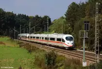DB ICE 3 Tz 332   Augsburg   + Tz 359   Leverkusen   als ICE 626 / 826 M�nchen - Essen / K�ln, KBS 900.1 M�nchen - N�rnberg, fotografiert bei Fahlenbach am 14.09.2012 