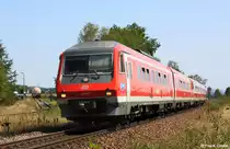 Pendolino DB Regio 610 002 + 019 als RE 3558 Regensburg - N�rnberg, KBS 870 Schwandorf - N�rnberg, fotografiert in Freih�ls am 23.08.2012 --> Links hinten befindet sich das Anschlu�gleis mit Entladestelle f�r Kesselwagen mit Fl�ssiggas.