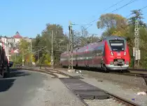 442 272 verl�sst am 21. Oktober 2012 als RB nach Bamberg den Bahnhof Kronach.