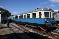 Regentalbahn Esslinger Dieseltriebwagen VT 07 + Steuerwagen VS 28 beim Umsetzen im Bhf. Viechtach, ehem. KBS 866 Lokalbahn Blaibach - Gotteszell, heute touristische Bahn   Wanderbahn   Viechtach - Gotteszell, fotografiert am 12.09.2010 