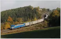 1116.922 mit dem LTE Containerzug 42488 (Js – Dlr) am 22.10.2012 auf der Steinbauer Weise bei der Talfahrt der Semmering Nordrampe.