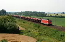 185 402 (green cargo) mit G�terzug in Zschortau (26.07.2012)