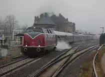 V 200 033 mit DPF 69424 Gladbeck West - Wernigerode, Ausfahrt Goslar. 28.01.2012