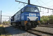 Die V206 von der Rurtalbahn steht auf dem abstellgleis in Montzen-Gare(B) bei sch�nem Herbstwetter am 21.10.2012.