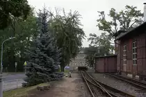  Der letzte Zipfel!  An diesem Prellbock in Radeburg befindet sich der hinterste Endpunkt der L��nitzgrundbahn. (Aufnahme vom 31.08.2012)