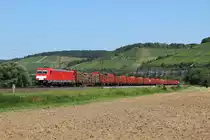 186 331-5 mit einem Holzzug in Himmelstadt am 24.07.2012