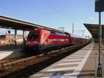 Am 28.10.2012 fur 182 009 mit einem RE von Cottbus nach Wismar �ber den Bahnhof Wittenberge.