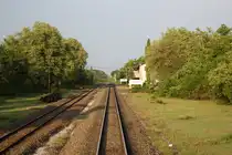 Bf. Khok Sa-at, Blickrichtung Nakhon Ratchasima, am 17.Mai 2012. 

