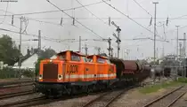 Locon 208 und 206 mit dem DBV 25711 (Villingen(Schwarzw)-Neustadt(Schwarzw) mit fast 14 Stunden + bei der Ausfahrt Villingen 4.9.12