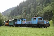 Selten sind Z�ge mit zwei Loks auf der Breitenauerbahn. Am 2.06.2007 zogen die E3 und die E4 gemeinsam ihren Sonderzug durchs Breitenauertal.