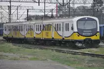 WĘGLINIEC (Woiwodschaft Niederschlesien/Kreis Zgorzelec), 10.10.2012, EN57-2023rb auf einem Abstellgleis im Bahnhof Węgliniec