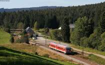 628 573-8 als RB 26953 (Titisee-Seebrugg) in Altglash�tten Falkau 16.9.12