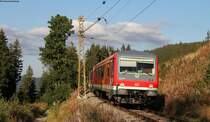 628 573-8 als RB 26959 (Titisee-Seebrugg) bei B�rental 16.9.12 Jedoch hat der Zug das falsche Ziel drin.