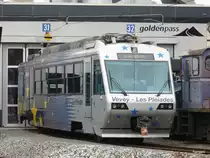 MVR / CEV Goldenpass - Triebwagen Beh 2/4  71 in Chernex bei der MOB Goldenpass Werkst�tte am 24.11.2012