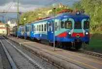 Ex-Triebzug der SNCB aus der Reihe AM 54 pendelt f�r die LFI zwischen Stia und Arezzo (Toskana). Hier, im Oktober 2012 im Bhf Rassina.