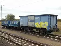 Auch Gleiswagen m�ssen geeicht werden so auch mit diesen Wagen gesehen am 07.11.2012 im Bahnhof Schwerin G�rries