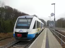 Zur R�ckfahrt bereit gestellt VT 704 nach Parchim in Gadebusch am 20.11.2012