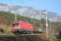 �BB 1116 277 mit einem  FS Schiebewandwagen-Ganzzug kurz vor Th�rl-Maglern Richtung Tarvisio Boscoverde am 25.11.2012
