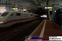 Der gleiche einfahrende ICE, aber von vorn.