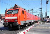 189 014-4 & 189 027-6 auf dem B� vor dem Hbf Stralsund. Mit G�terzug TEC45535 unterwegs zum Seehafen Rostock.  (am 16.07.06) 