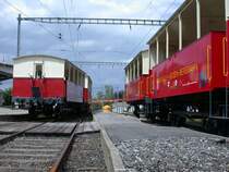 W�hrend diesen heissen Sommertagen werden die  klimatisierten  Sommerwagen rege ben�tzt. Je nach Andrang werden wie am 02.08.2006 um 16.05Uhr alle 5 Sommerwagen zur R�ckfahrt nach Rorschach Hafen angeh�ngt.