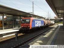 481 006 der SBB Cargo, f�hrt grade durch Eberswalde Hbf.