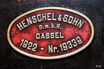 Fabrikschild der Lok E 1 (s. weiter unten).