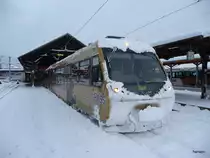 MOB Goldenpass - Regio nach Lenk um 08.15 Uhr im Bahnhof Zweisimmen am 06.12.2012